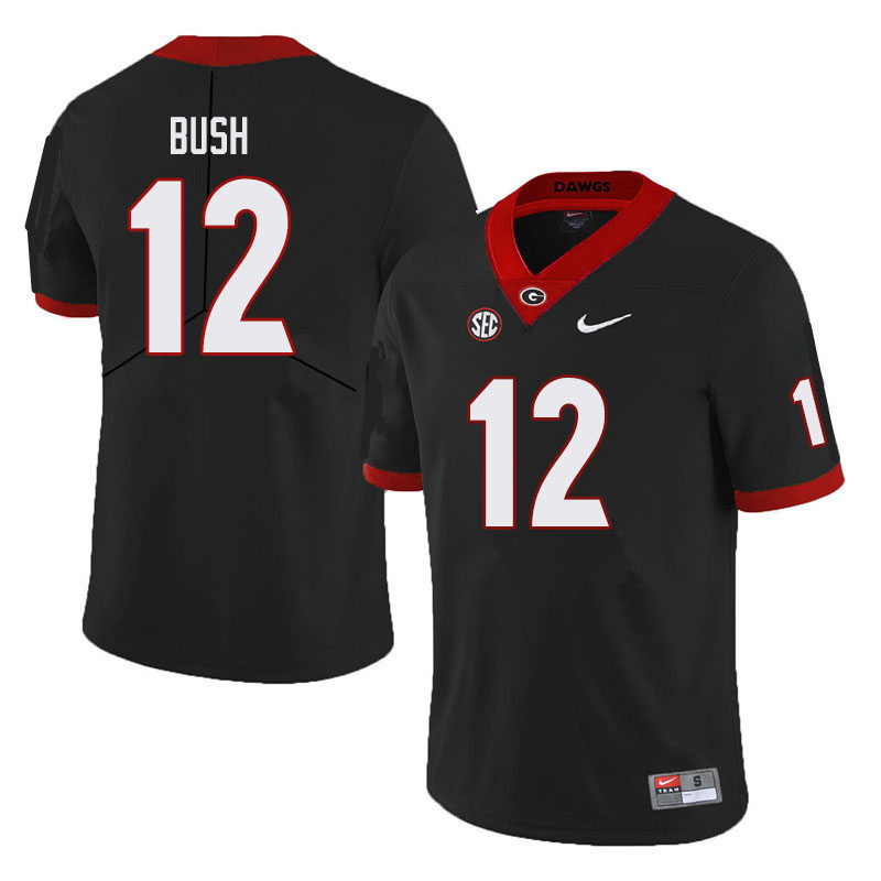 Georgia Bulldogs #12 Tommy Bush College Football Jerseys Sale-Black